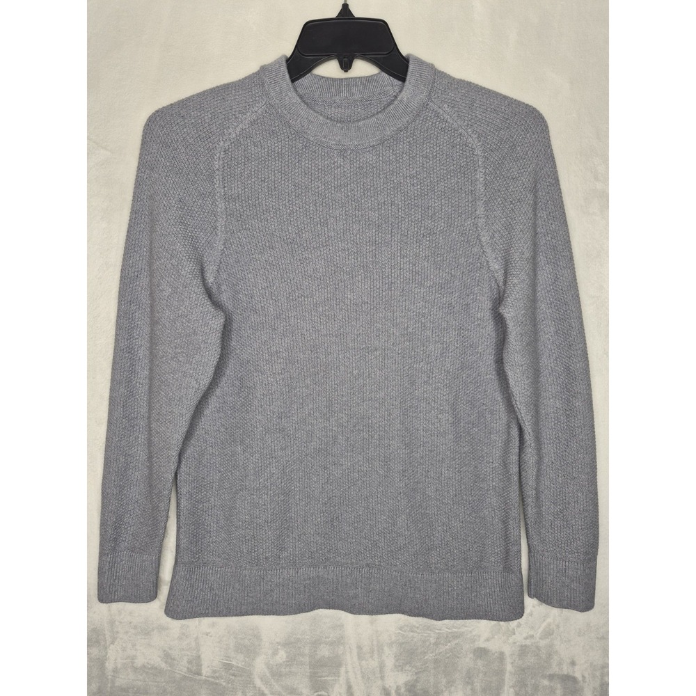 Lululemon Thermal Waffle Knit Pullover Sweater Light Grey Womens Small S 19x26.5